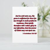 2 Korintiërs 12:9 Bijbel Schrift KJV Groet Kaart (Staand voorkant)