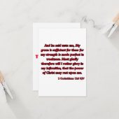 2 Korintiërs 12:9 Bijbel Schrift KJV Groet Kaart (Voorkant / Achterkant in situ)