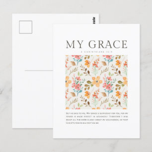 2 Korintiërs 12:9 Mijn genade is voldoende voor u Briefkaart