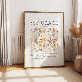 2 Korintiërs 12:9 Mijn genade is voldoende voor u Poster