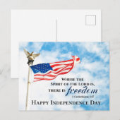 2 Korintiërs 3:17 Vrijheid, Onafhankelijkheidsdag Briefkaart (Voorkant / Achterkant)
