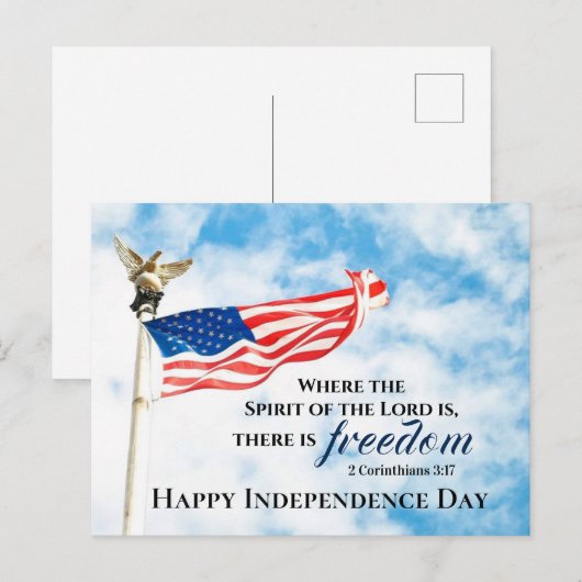 2 Korintiërs 3:17 Vrijheid, Onafhankelijkheidsdag Briefkaart (Voorkant / Achterkant)