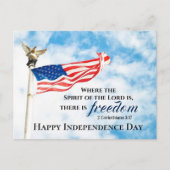 2 Korintiërs 3:17 Vrijheid, Onafhankelijkheidsdag Briefkaart (Voorkant)