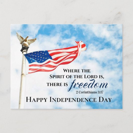 2 Korintiërs 3:17 Vrijheid, Onafhankelijkheidsdag Briefkaart (Voorkant)