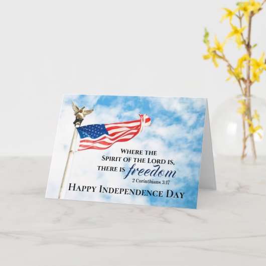 2 Korintiërs 3:17 Vrijheid, Onafhankelijkheidsdag  Kaart (Gele Bloem)