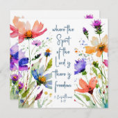 2 Korintiërs 3:17 Vrijheidsbijbelvers Platte Kaart (Voorkant / Achterkant)