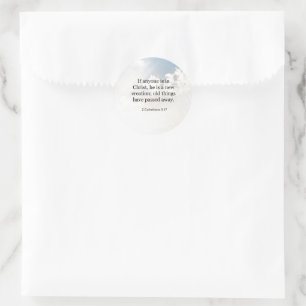 2 Korintiërs 5:17, Bijbelvers, Ronde Sticker