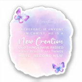 2 Korintiërs 5:17 Nieuwe Schepping in Christus Sticker (Voorkant)