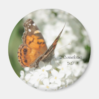 2 Korintiërs 5:17 Vlinder Lila magneet