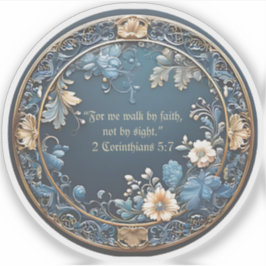 2 Korintiërs 5:7 Bijbel Inspiratie Klassieke Ronde Sticker
