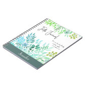 2 Korintiërs 5:7 - Blauw Groen Bloemen Geloof Gebe Notitieboek (Linkerzijde)