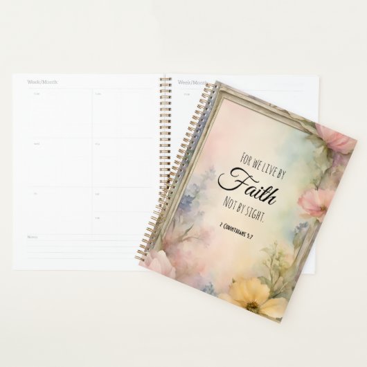 2 Korintiërs 5:7 Christelijke Bijbelvers Kunst Planner (Display)