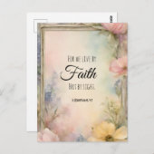 2 Korintiërs 5:7 Christelijke Bijbelverzen Briefkaart (Voorkant / Achterkant)