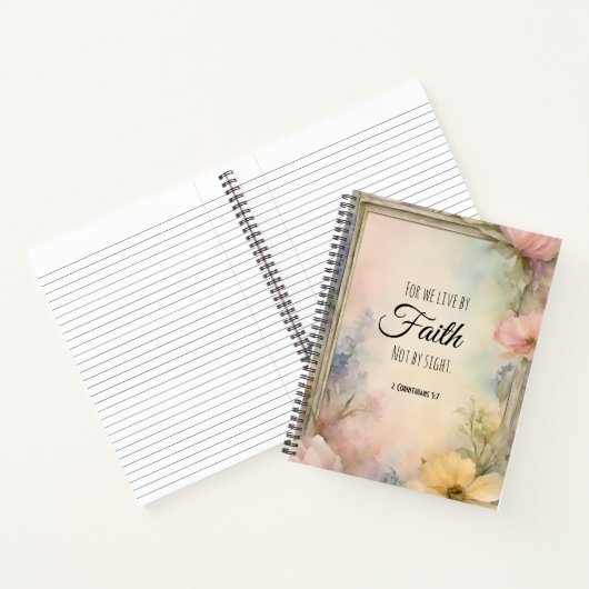 2 Korintiërs 5:7 Christelijke Bijbelverzen Notitieboek (Binnen)