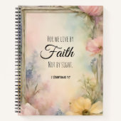 2 Korintiërs 5:7 Christelijke Bijbelverzen Notitieboek (Voorkant)