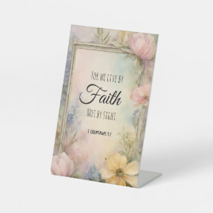 2 Korintiërs 5:7 Christelijke Bijbelverzen Reclamebord Met Voetstuk