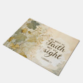 2 Korintiërs 5:7 We lopen door geloof Bijbel Verse Deurmat (Schuin)