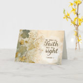 2 Korintiërs 5:7 We lopen door geloof Bijbel Verse Kaart (Gele Bloem)