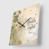 2 Korintiërs 5:7 We lopen door geloof Bijbel Verse Vierkante Klok (Hoek)