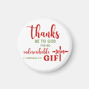 2 Korintiërs 9:15 Bedankt zij met de Schrift Magneet