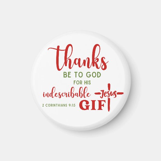 2 Korintiërs 9:15 Bedankt zij met de Schrift Magneet (Voorkant)