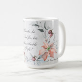 2 Korintiërs 9:15 Bedankt zij met God Koffiemok (Voorkant rechts)