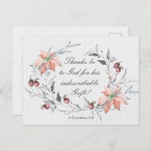 2 Korintiërs 9:15 Dank zij God Kerstmis Briefkaart (Voorkant / Achterkant)