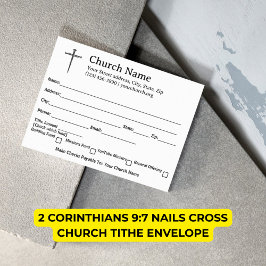 2 Korintiërs 9:7 Nails Cross Kerk Tiende Envelop