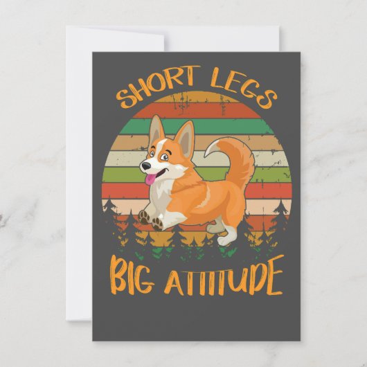 2 Korte benen Grote attitude corgi Kaart (Voorkant)