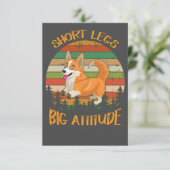 2 korte benen grote houding corgi bedankkaart (Staand voorkant)