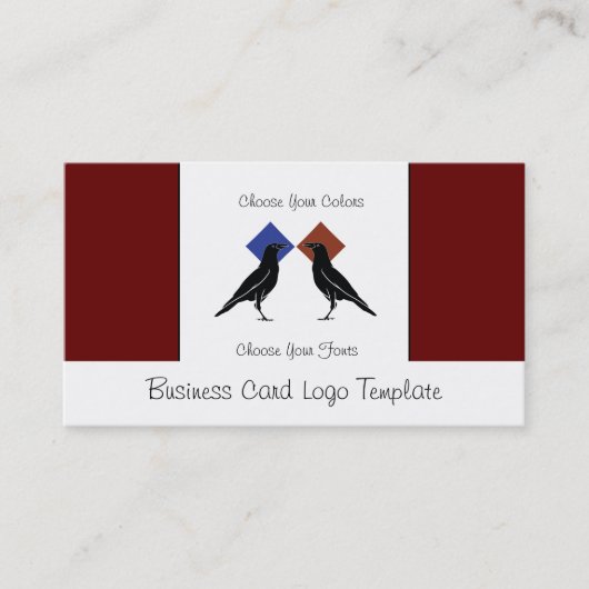 2 Kraaien of Raven Logo Visitekaartje (Voorkant)