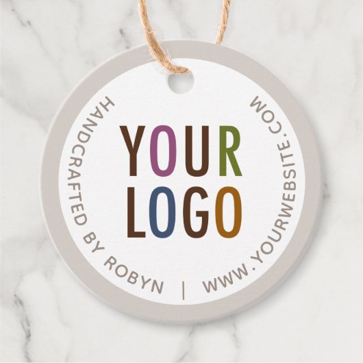 2" Kraft Custom Circle Round Hang Labels met strin (Voorkant)