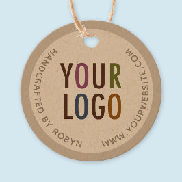 2" Kraft Custom Circle Round Hang Labels met strin