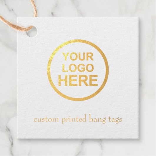 2" Kraft Custom Square Hang Labels met String (Voorkant)