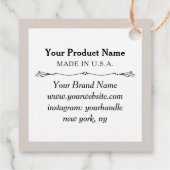 2"Kraft Vierkante Hang Labels met de Aangepaste Lo (Achterkant)