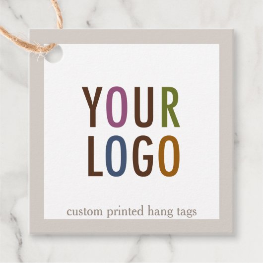 2"Kraft Vierkante Hang Labels met de Aangepaste Lo (Voorkant)