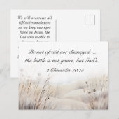 2 Kronieken 20:15 De strijd is Gods Bijbelvers Briefkaart (Voorkant / Achterkant)