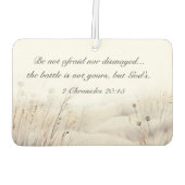 2 Kronieken 20:15 De strijd is Gods Bijbelvers Luchtverfrisser (Achterkant)