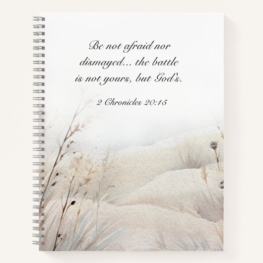 2 Kronieken 20:15 De strijd is Gods Bijbelvers Notitieboek (Voorkant)
