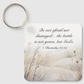 2 Kronieken 20:15 De strijd is Gods Bijbelvers Sleutelhanger (Voorkant)