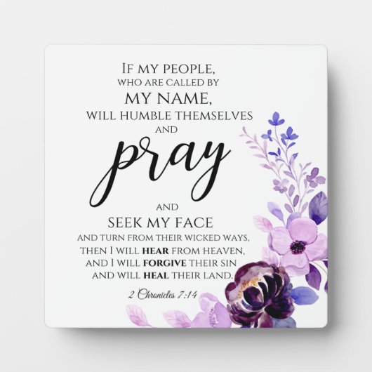 2 Kronieken 7:14 Als mijn volk Christelijk bidt Fotoplaat (Voorkant)