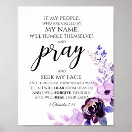2 Kronieken 7:14 Als mijn volk Christelijk bidt Poster