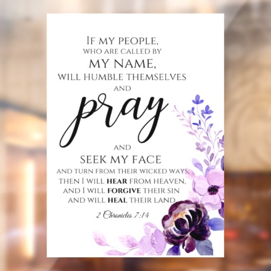 2 Kronieken 7:14 Als mijn volk Christelijk bidt Raamsticker (Vel 2)