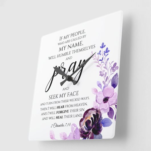 2 Kronieken 7:14 Als mijn volk Christelijk bidt Vierkante Klok (Hoek)