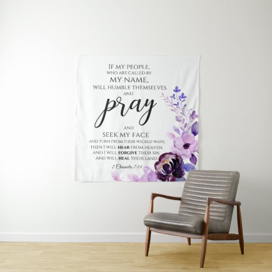 2 Kronieken 7:14 Als mijn volk Christelijk bidt Wandkleed (In situ)