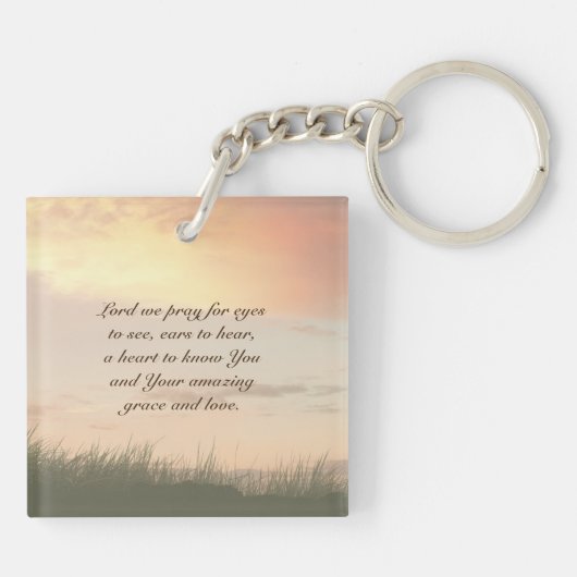 2 Kronieken 7:14 Bijbelvers Man knielen om te bidd Sleutelhanger (Achterkant)