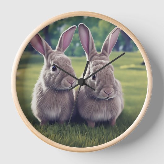 2 Kute konijnen in de veldklok (Voorkant)