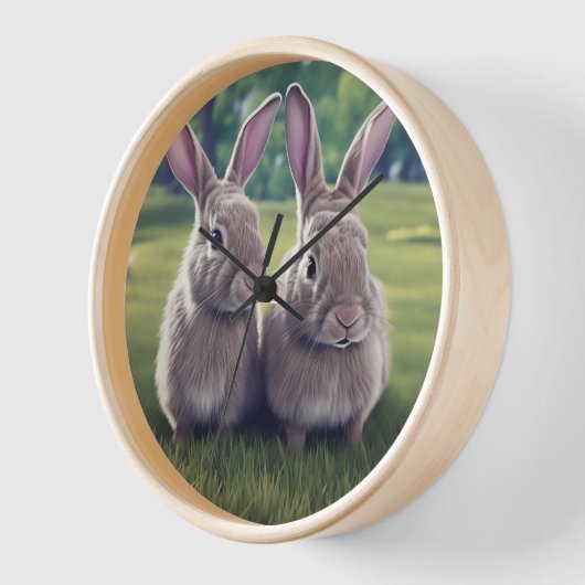 2 Kute konijnen in de veldklok (Hoek)
