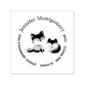 2 Kute Little Foxes Waterverf Design Zelfinktende Stempel (Design)