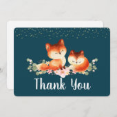 2 Kute Little Red Foxes Bedankt (Voorkant / Achterkant)